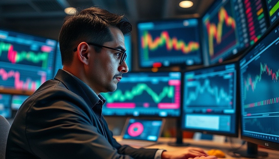 Stock trader analyzing charts amid IT stocks foreign sell-off.