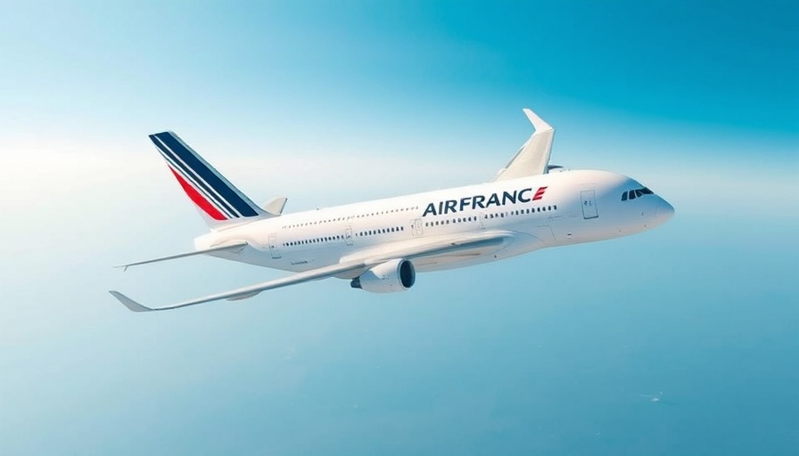 Air France Airbus A380 in flight showcasing aerodynamic design.