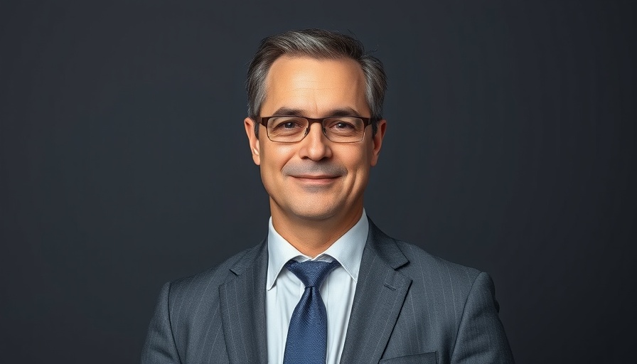 Confident man in suit, neutral background, professional portrait.