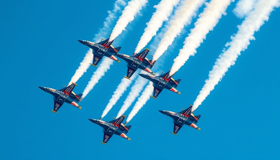 Soar & Shore Festival Atlantic City airshow with jets in formation.