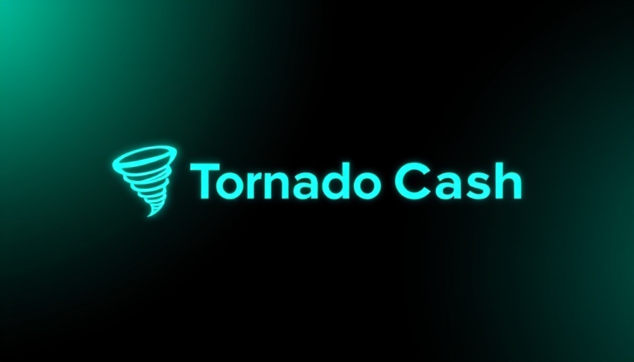 Futuristic Tornado Cash logo against dark backdrop