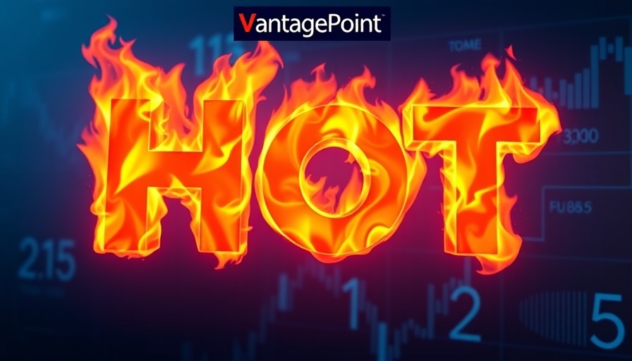 VantagePoint Hot Stocks Outlook fiery text on blue background.