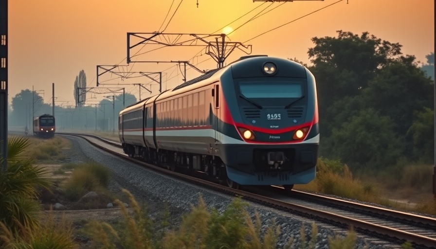 Modern Indian train at sunset representing Lowering Indian Railways Fares