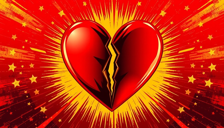 Illustrated broken heart with rings symbolizing crypto divorce speculation.