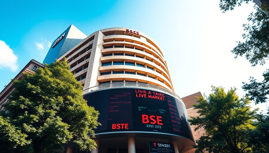 Positive start for Sensex and Nifty at BSE building, live ticker display.