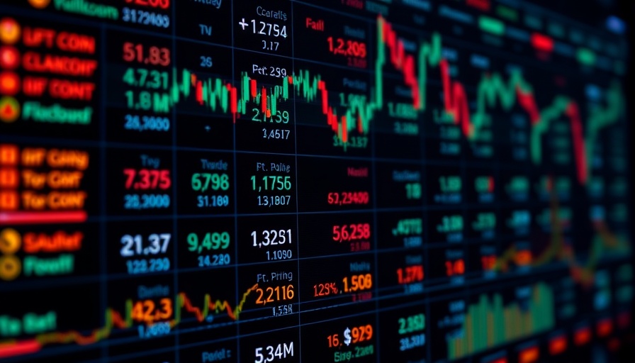 Cryptocurrency market data trends on digital screen interface.