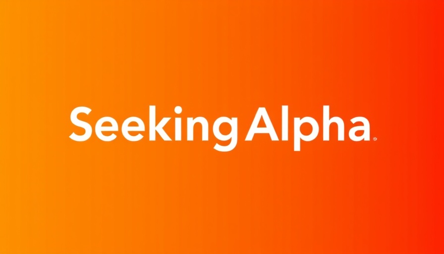 Bold orange Seeking Alpha logo on gradient background.