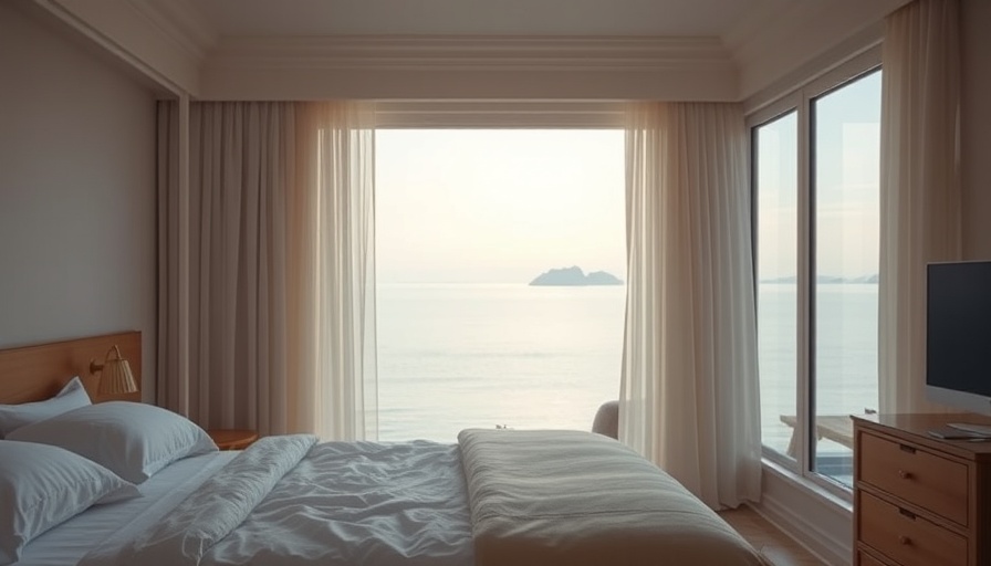 Unique hotel room in Thailand with ocean view from bed