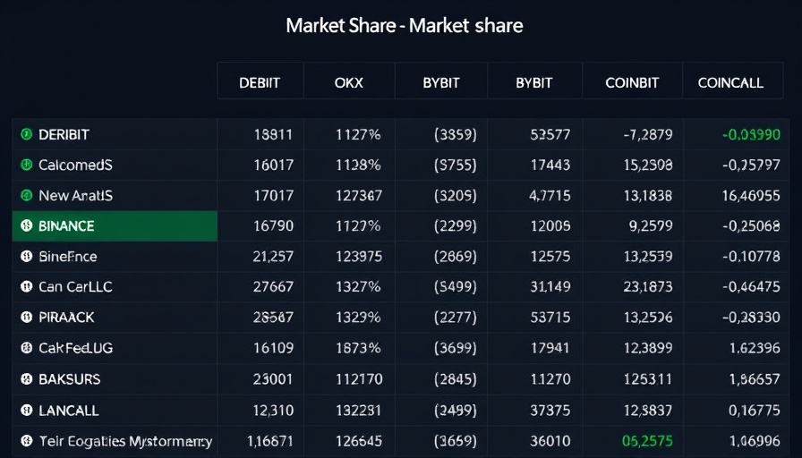 Coincall Top 5 Crypto Options Exchanges market share chart.