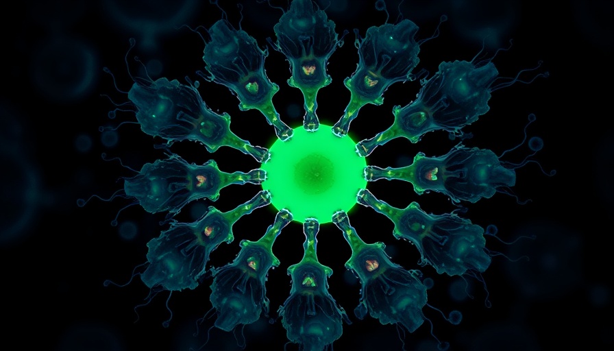 Futuristic bioluminescent microbes illustrating Bio Protocol's AI and Blockchain Research Funding.