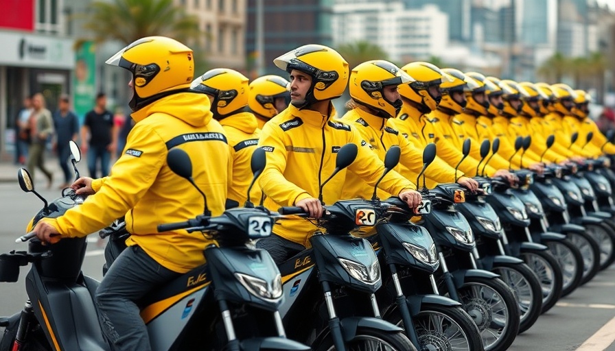 E-bike taxi riders in yellow jackets promoting Maharashtra e-bike taxi policy.