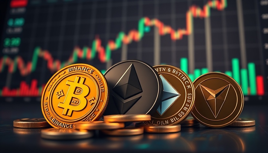 Best crypto futures trading platforms graphic with coins and charts.