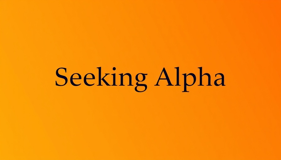 Minimalist design with 'Seeking Alpha' on orange gradient
