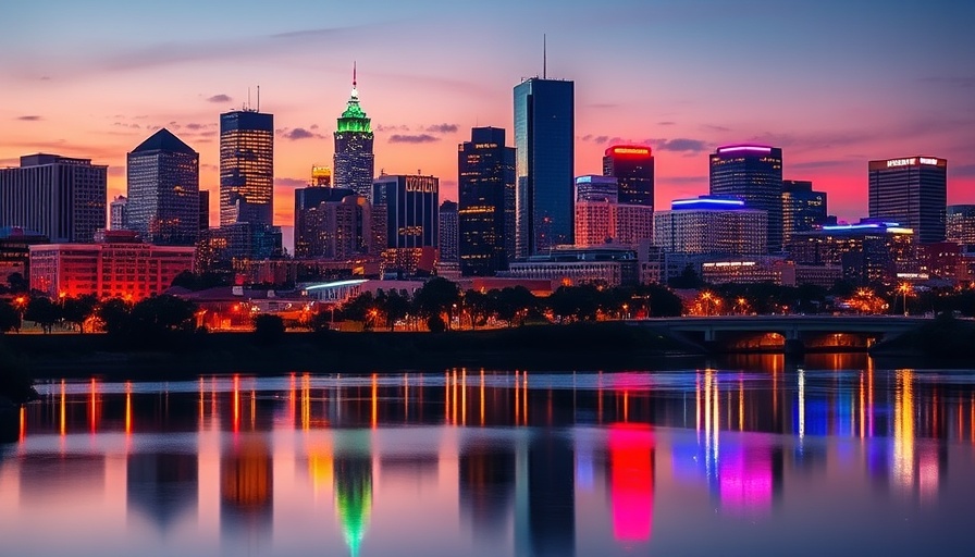 Austin April Festivals city skyline at twilight.