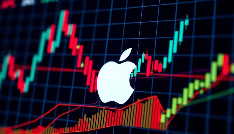 Apple stock chart showing price fluctuations and trends.