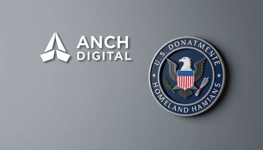 Anchorage Digital logo and Homeland Security emblem in minimalist graphic.