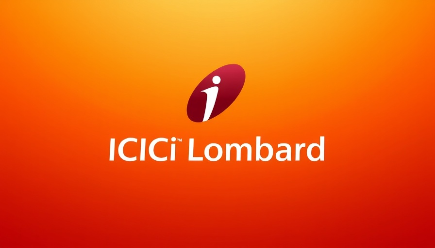 ICICI Lombard logo on gradient orange background.