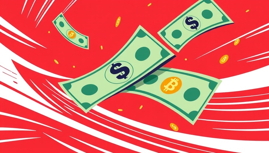 US government might use tariffs to buy bitcoin illustration with money and bitcoin.