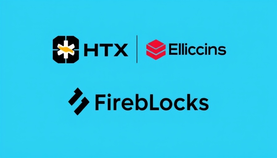HTX and Fireblocks partnership logo on blue background, strategic collaboration.