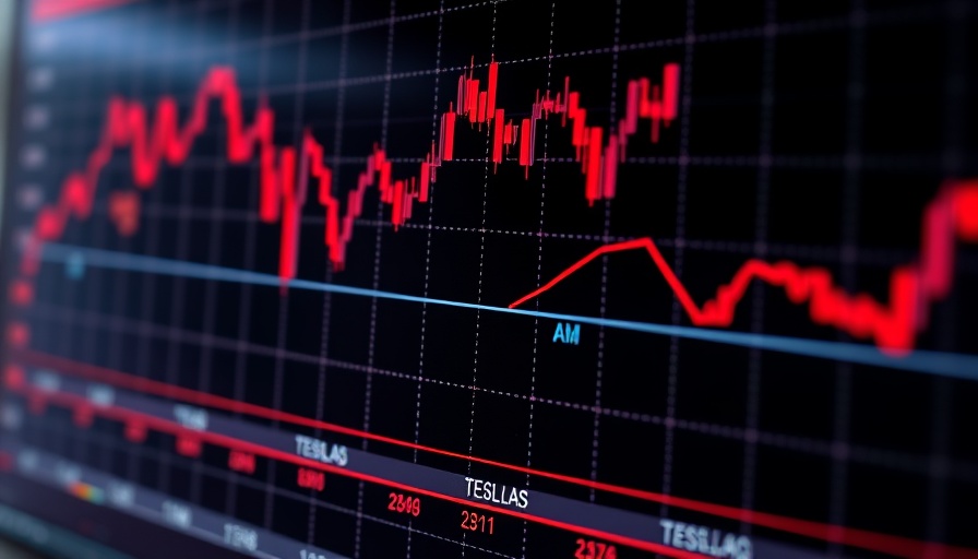 Tesla share price chart during earnings season outlook.