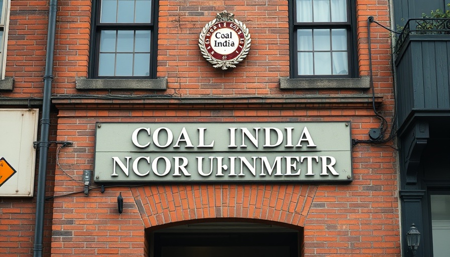 Coal India investment sign on brick facade.