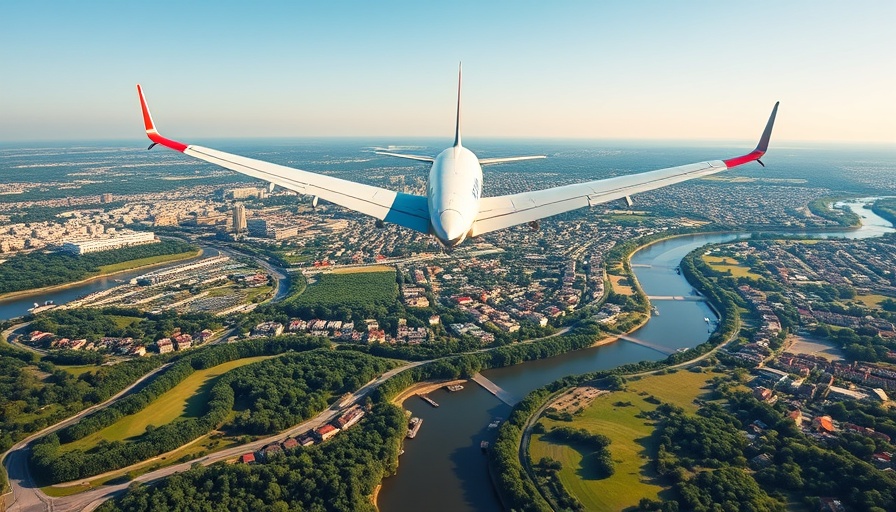 Airplane approaching city for travel resolutions in 2025