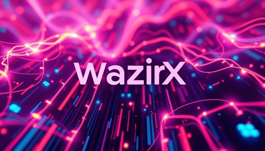 Abstract WazirX logo with colorful data streams, symbolizing comeback.