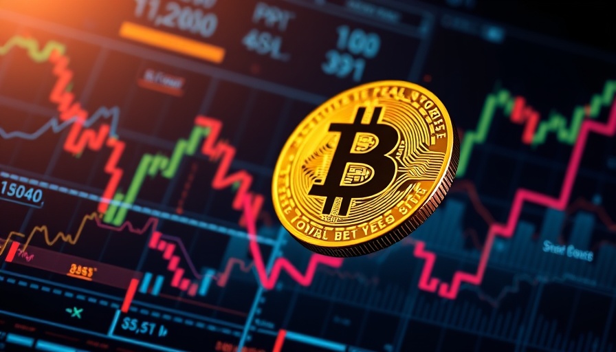 Bitcoin coin and financial charts for investment strategies