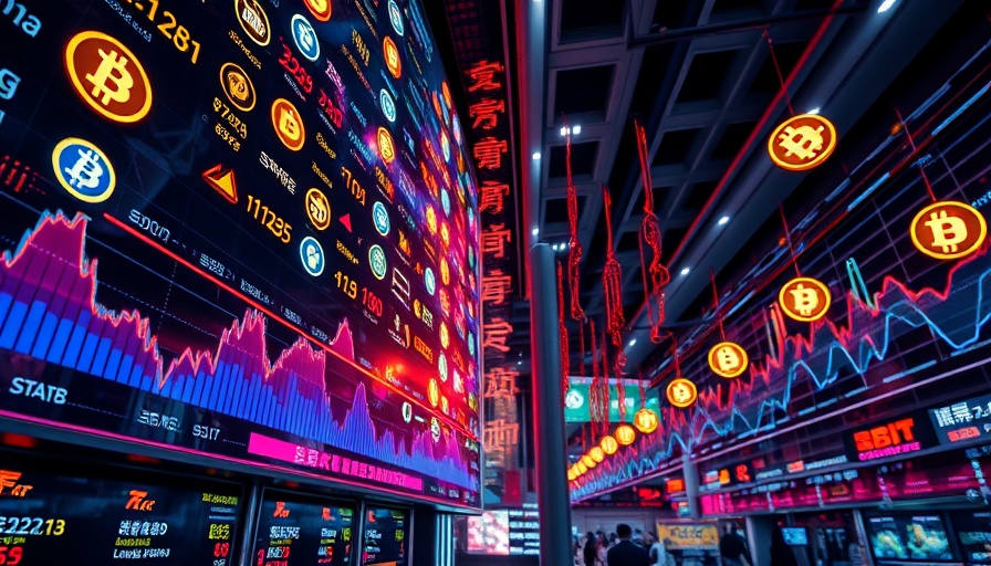 Vibrant Asian crypto landscape with digital market display.