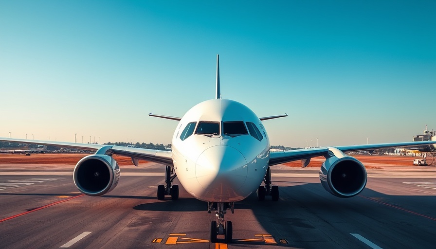 Airplane on runway representing digital records in air travel