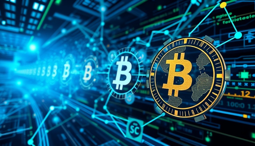 Futuristic network with cryptocurrency reform theme.