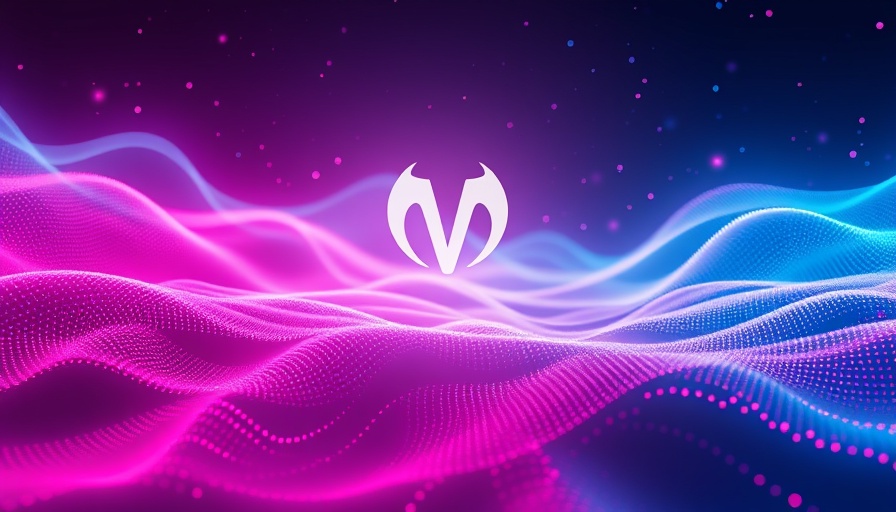Futuristic digital landscape with Taurus logo, neon glow
