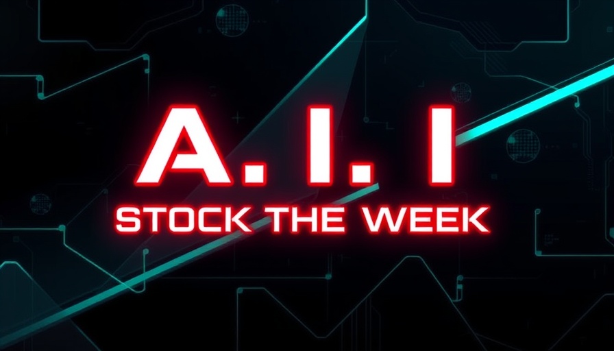 Futuristic 'A.I. Stock of the Week' design with geometric background
