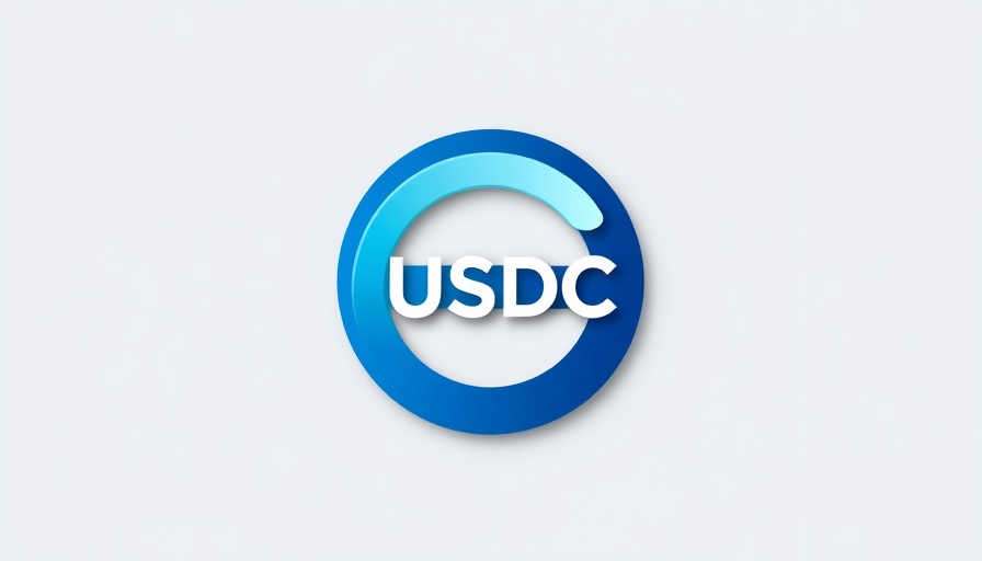 USDC logo with circular design, digital currency theme