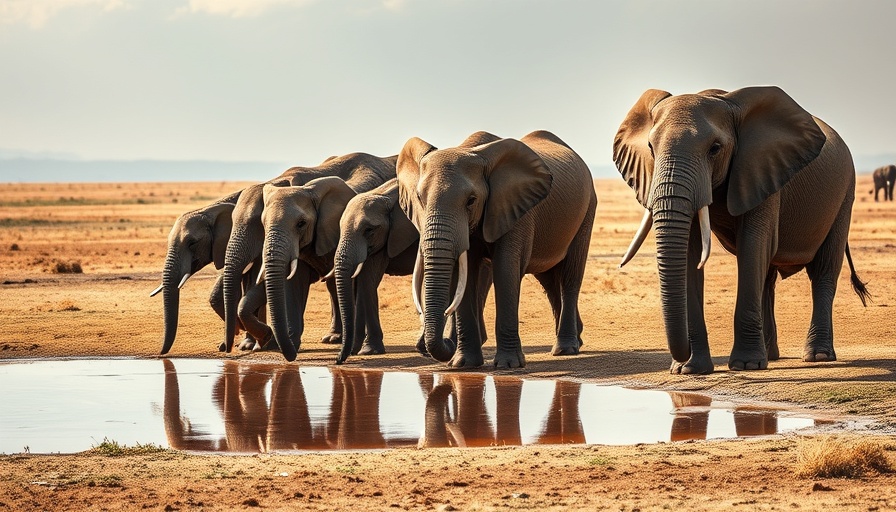 Elephants by a waterhole, reasons to visit Kenya.