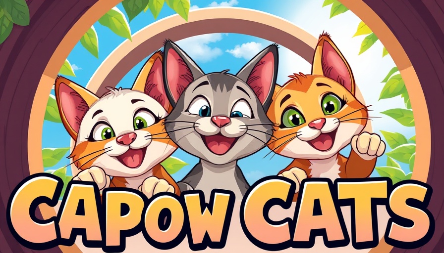 Playful Troller Cat cryptocurrency cartoon illustration