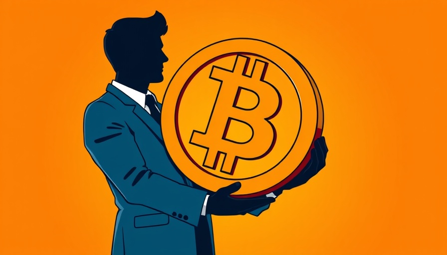 Silhouette of person holding Bitcoin symbol, corporate influence concept.
