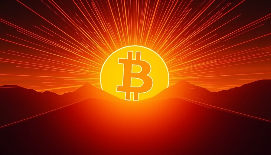 Radiant Bitcoin logo with sunrise rays, symbolizing digital currency.