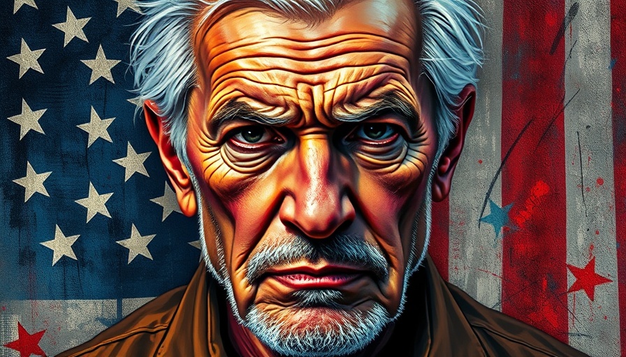 Abstract art of older man symbolizes Trump's Crypto Empire.