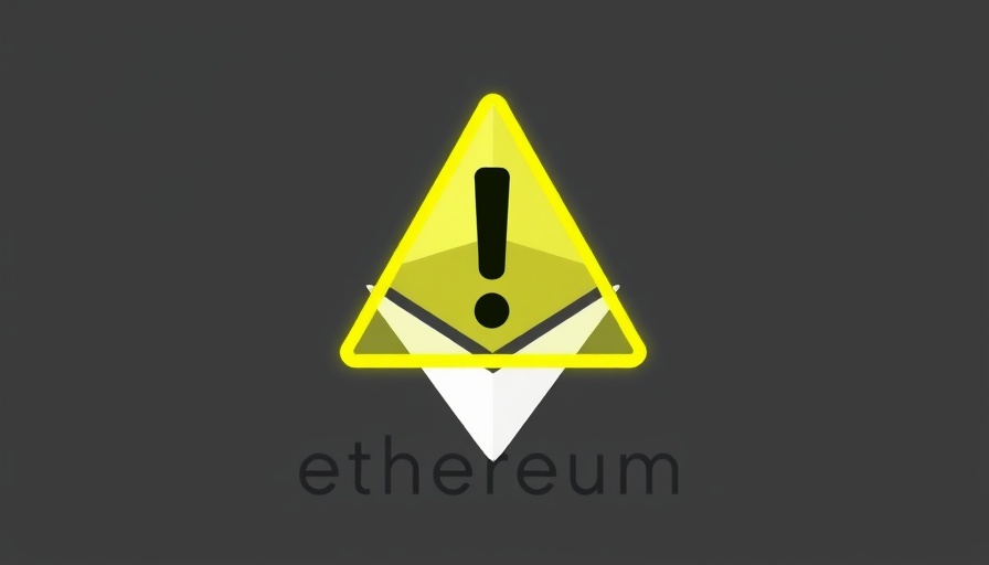 Digital warning sign on Ethereum logo backdrop, signing messages in Ethereum