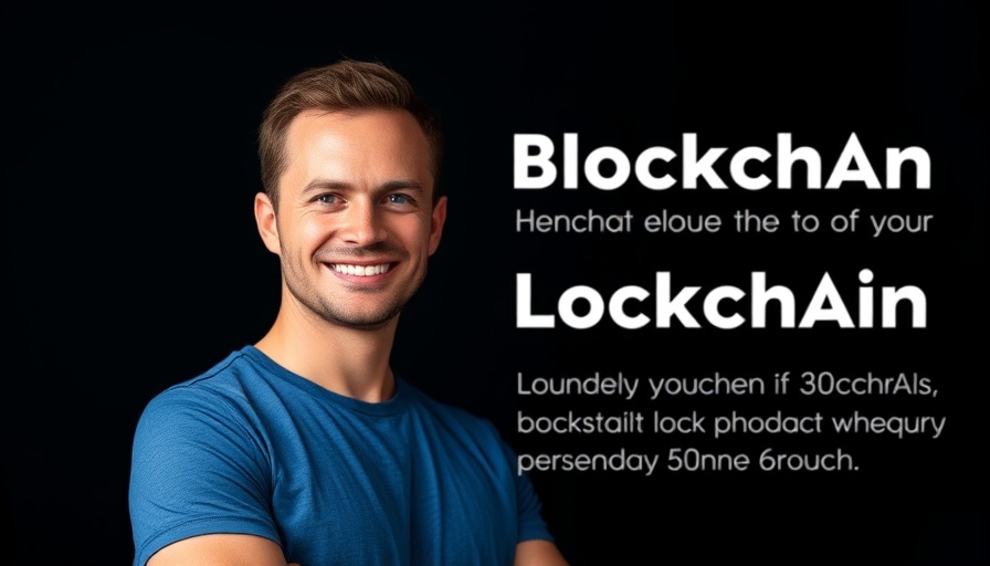 Smiling man in a blue t-shirt discusses BITE Protocol and blockchain.