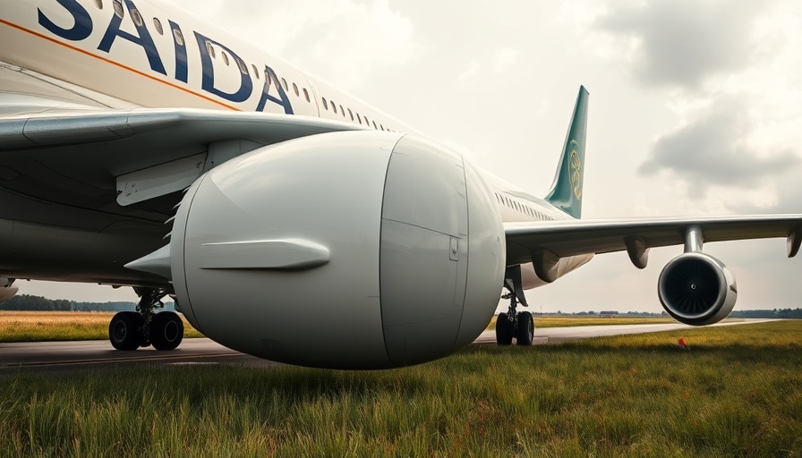 Flynas IPO: Saudia airplane close-up on runway.