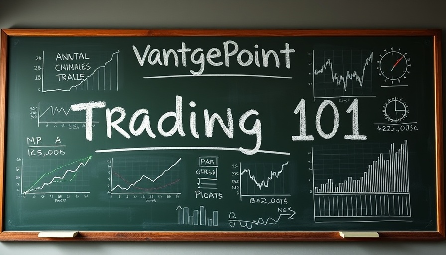 Magnificent 7 Stocks educational chalkboard with graphs and text.