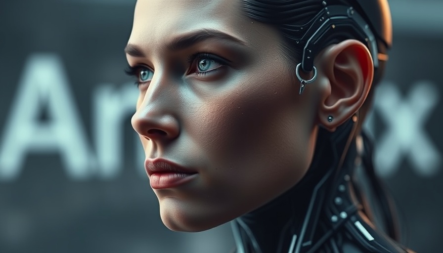Futuristic digital human by Antix, muted gradient background.