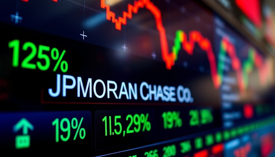 JPMorgan Chase stock price chart with gains and losses.