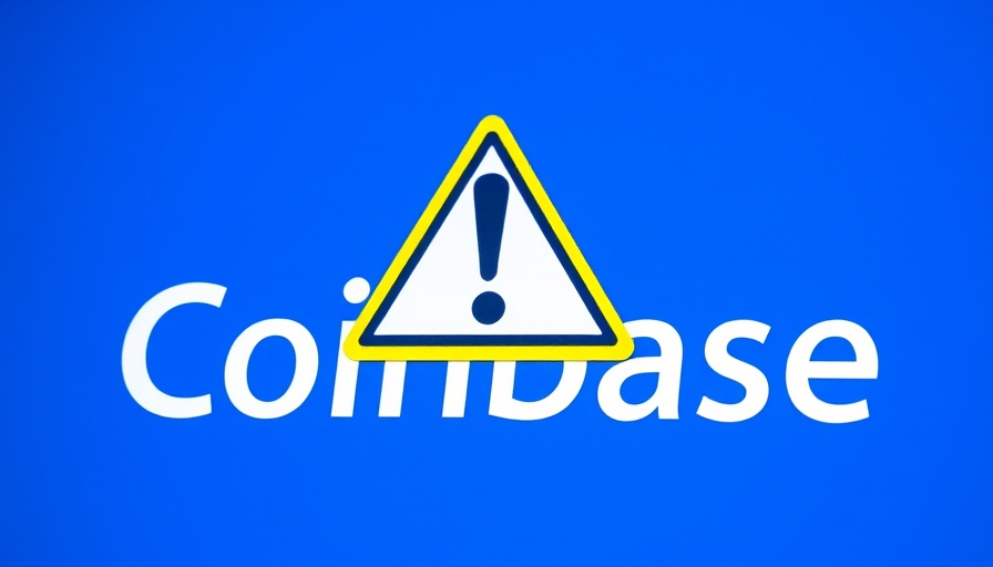 Coinbase logo with caution symbol for Coinbase Ransom concept.