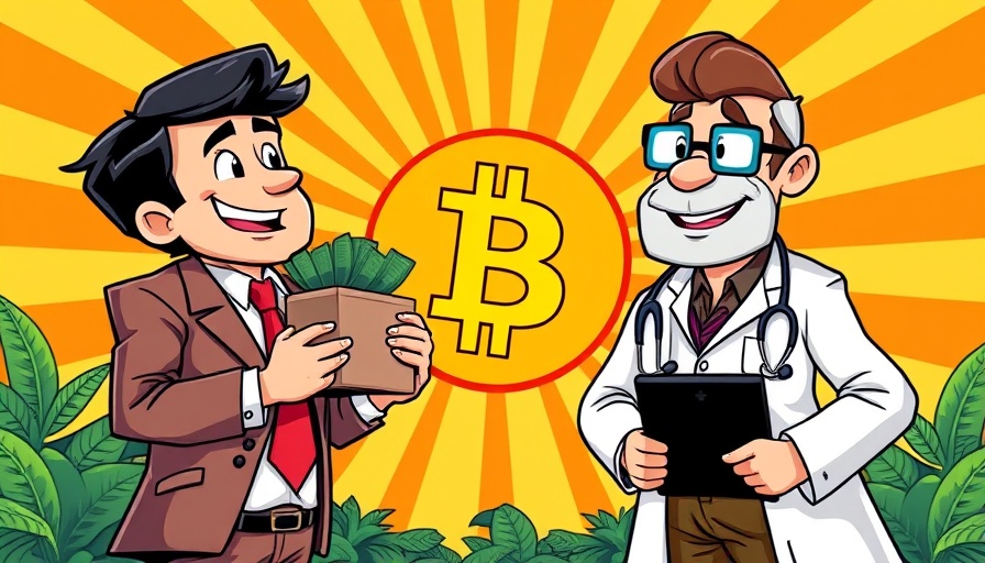Cartoon businessman and doctor trading Bitcoin, Basel Medical Bitcoin Treasury Strategy