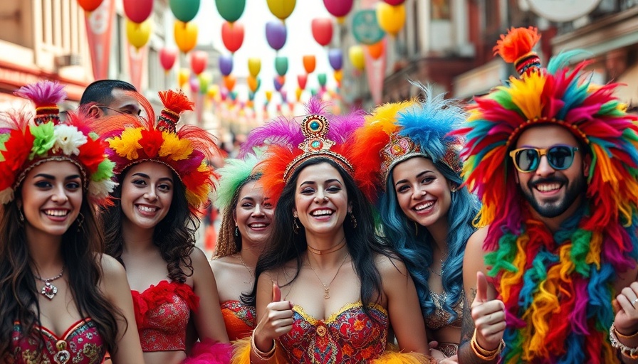 Colorful costumes at US Gulf Coast October events street festival.