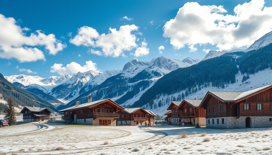 Charming alpine village and snow-capped mountains for travel cheap in Europe.