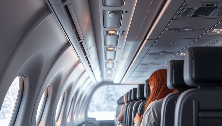 Fly to Santa's Lapland on a passenger airplane interior view